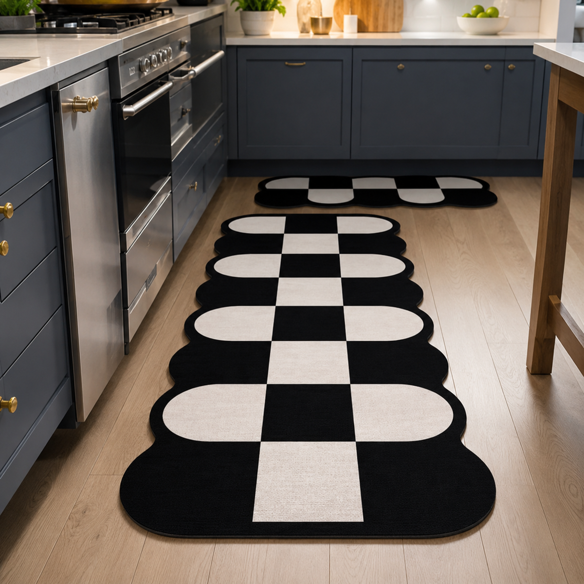 Tapis de cuisine | Noir et blanc