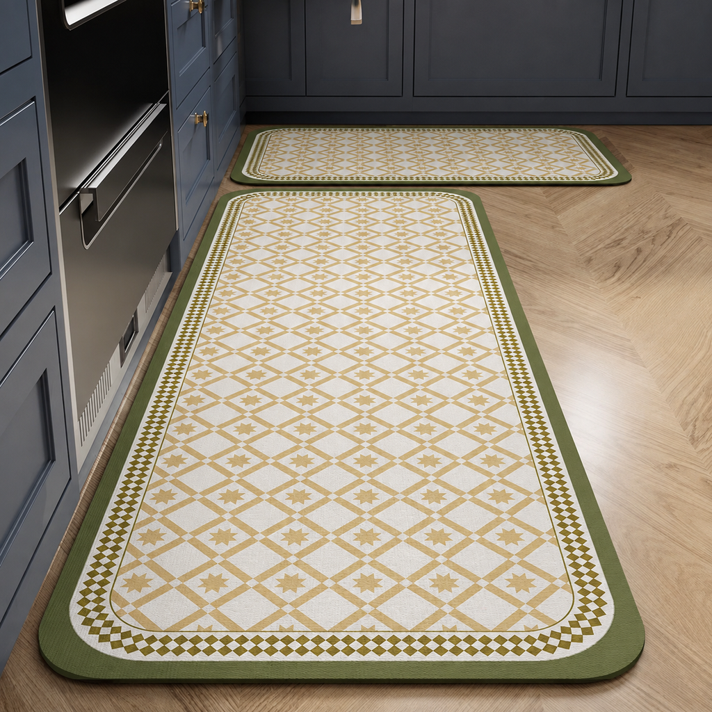 Tapis de cuisine | Vert et jaune