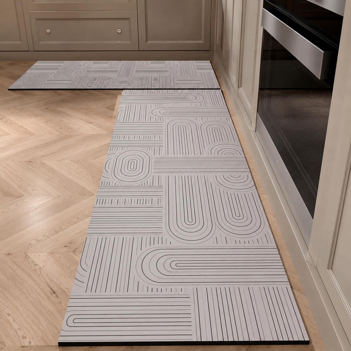 Tapis de cuisine | Motif beige