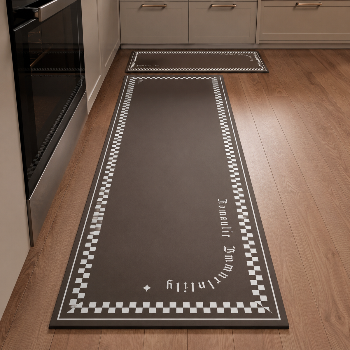 Tapis de cuisine | Marron damier