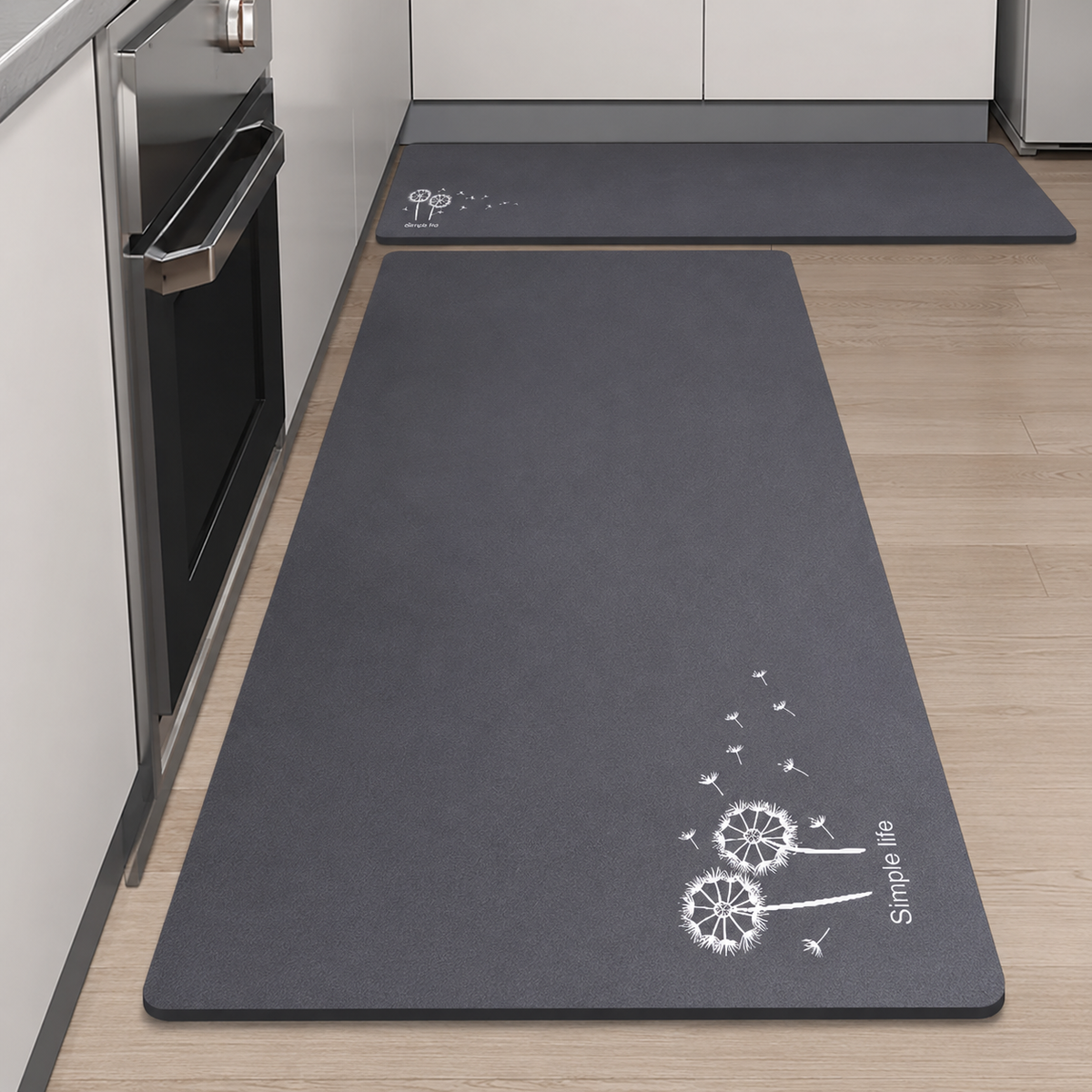 Tapis de cuisine | Gris pissenlit