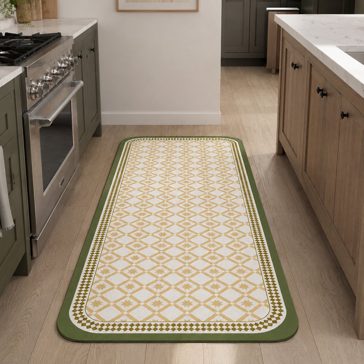 Tapis de cuisine | Vert et jaune