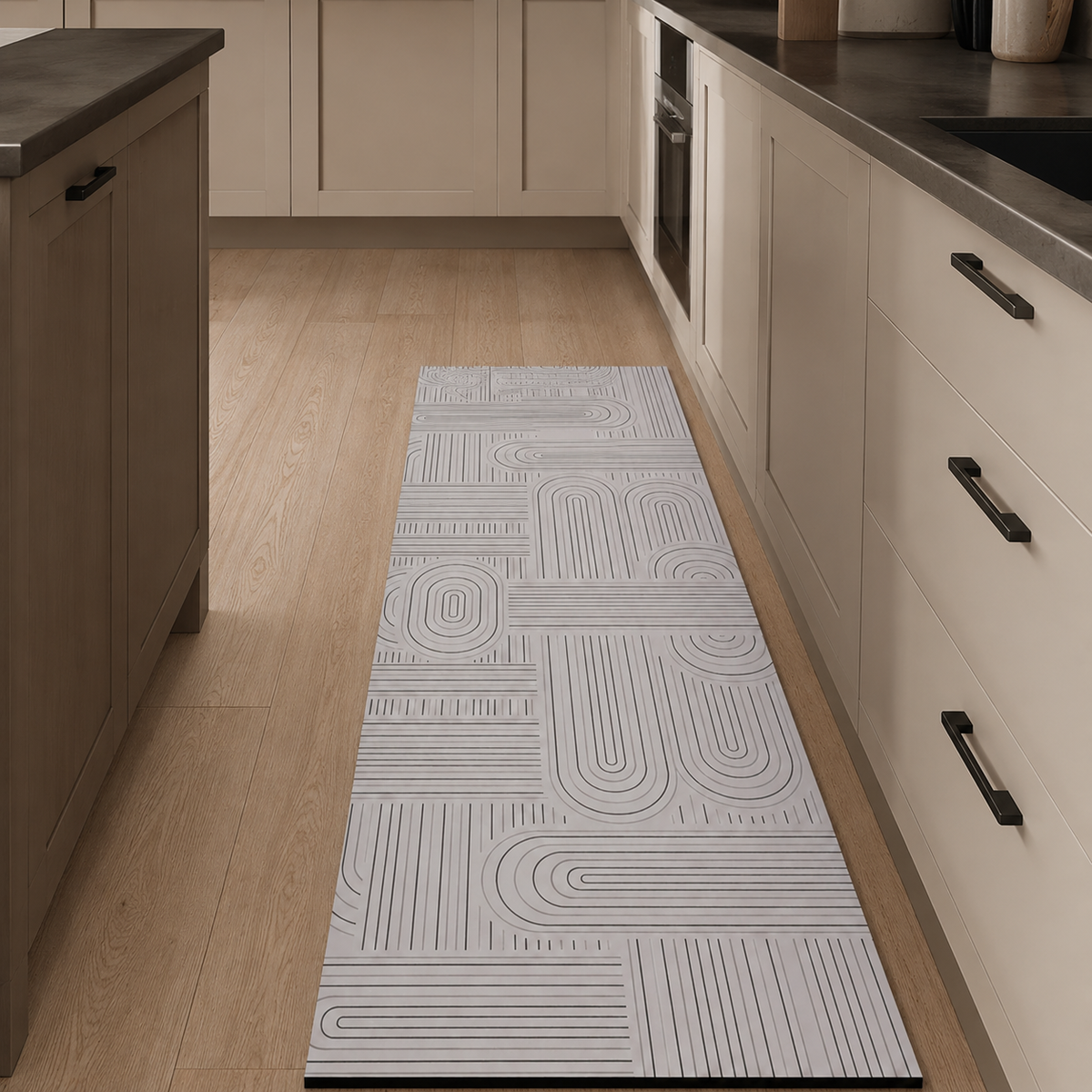 Tapis de cuisine | Motif beige