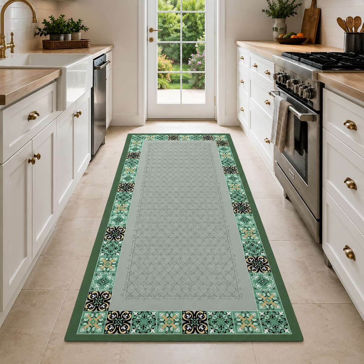 Tapis de cuisine | Vert
