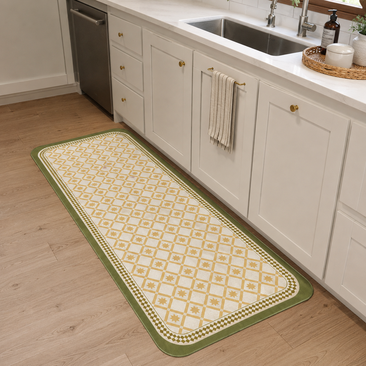 Tapis de cuisine | Vert et jaune