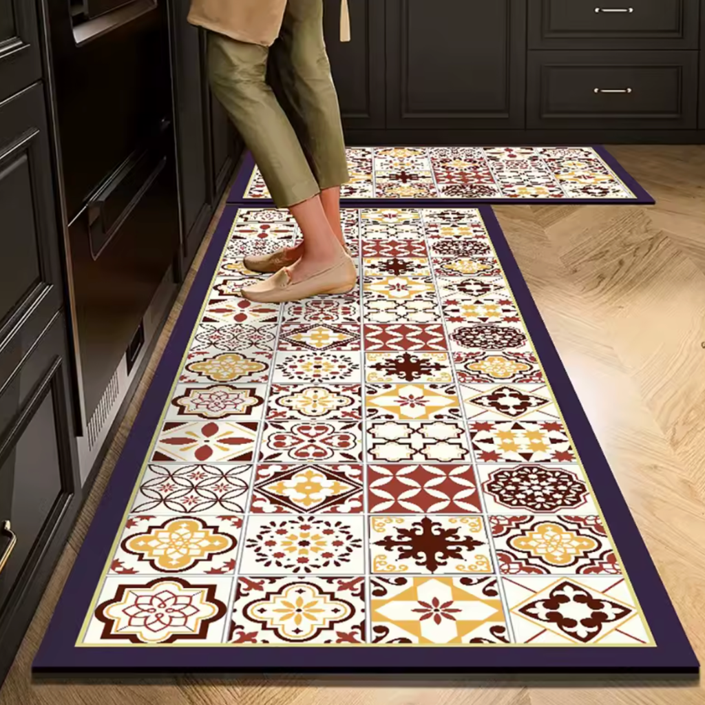 Tapis de cuisine antidérapant carreaux mosaÏque