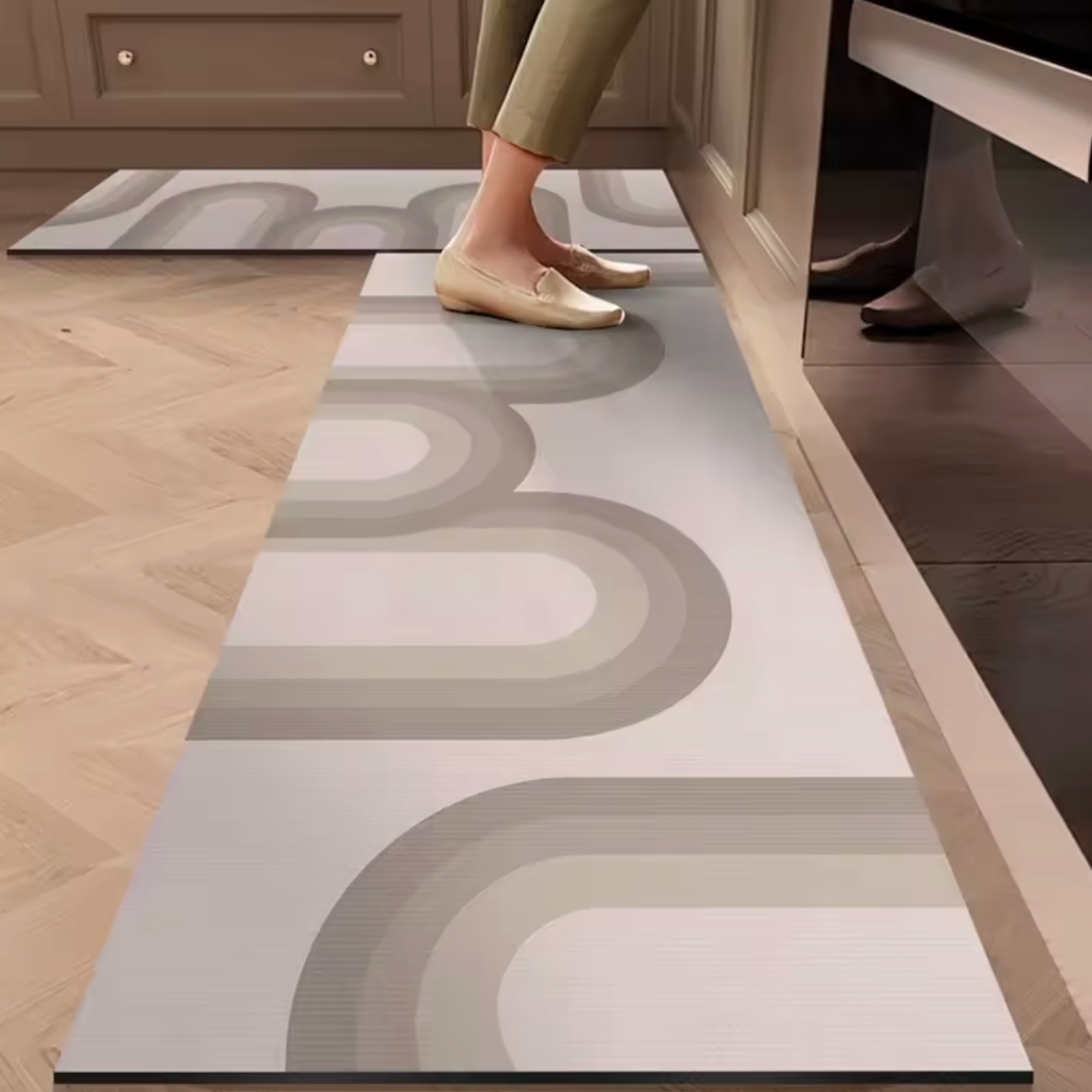 Tapis de cuisine antidérapant courbes