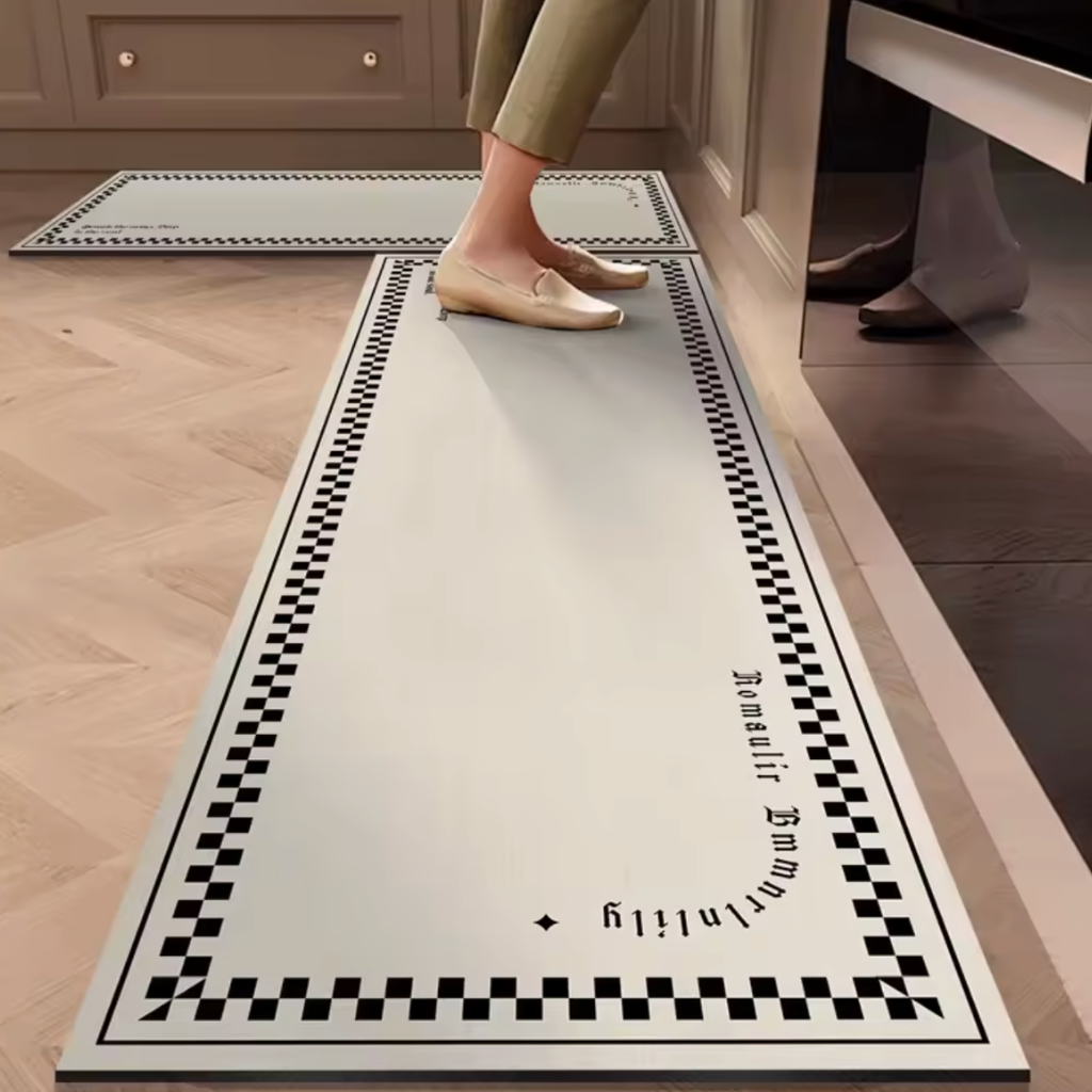 Tapis de cuisine antidérapant damier