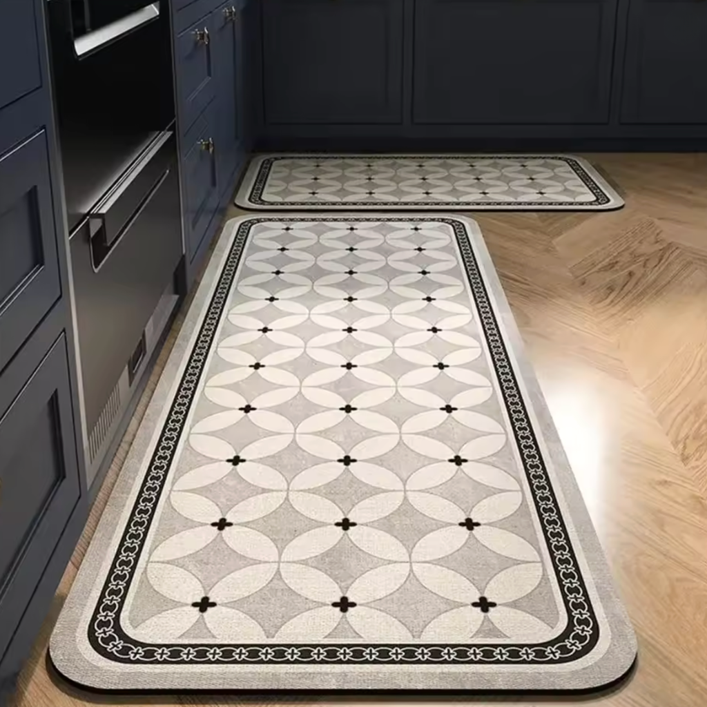 Tapis de cuisine antidérapant géométrique