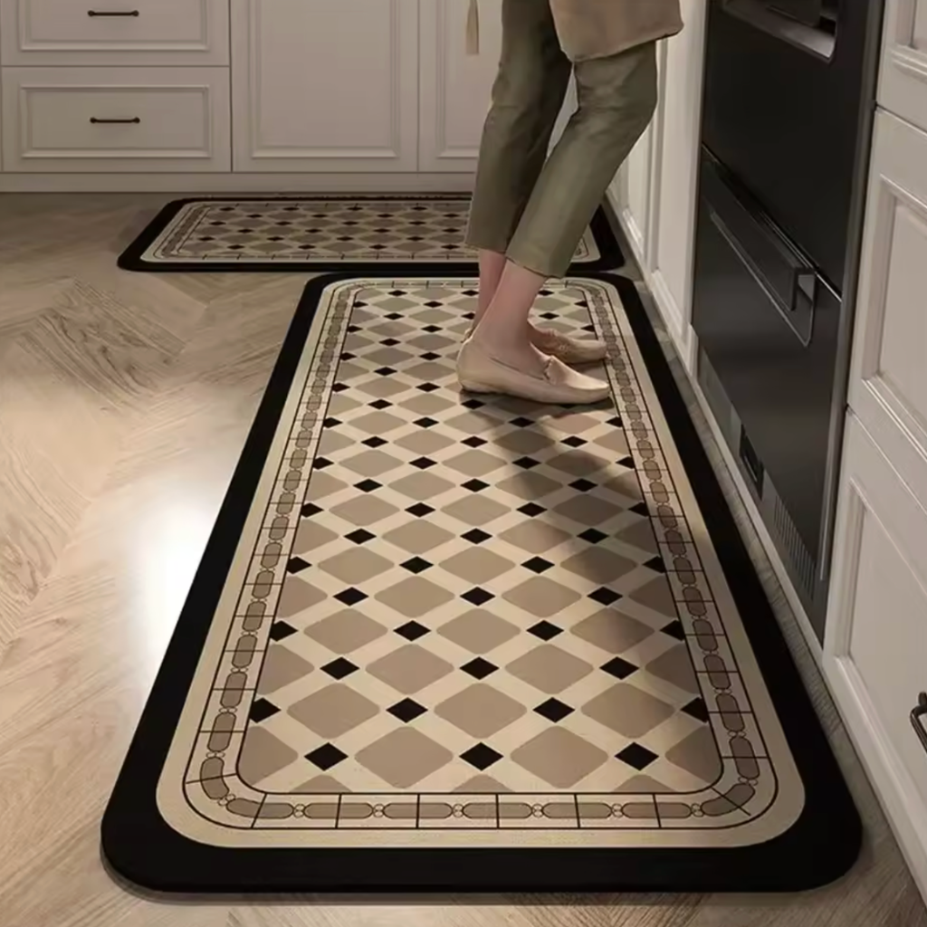 Tapis de cuisine antidérapant losanges