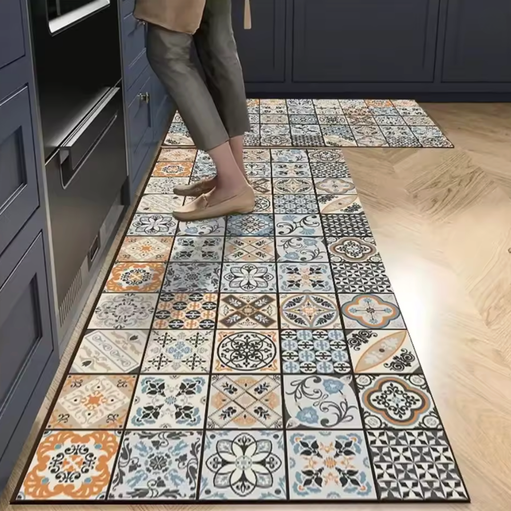 Tapis de cuisine antidérapant orange