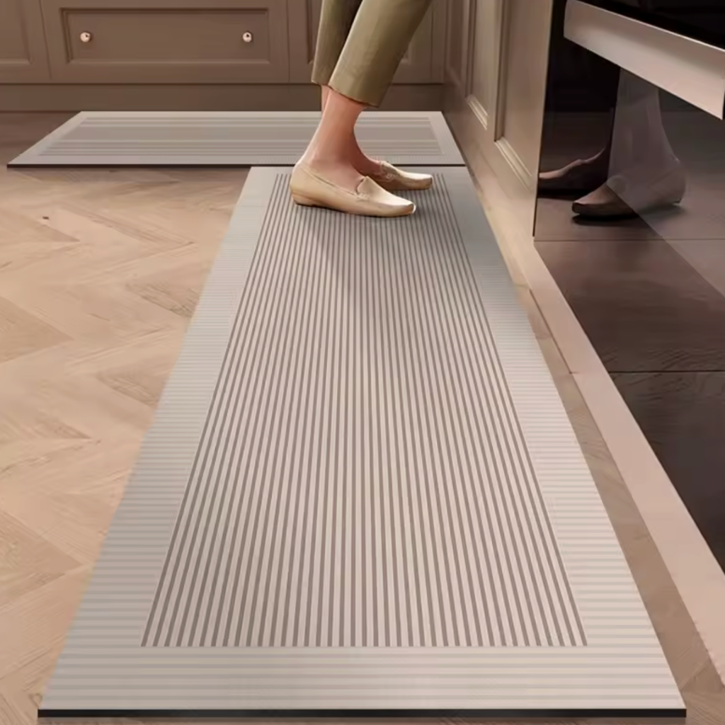Tapis de cuisine antidérapant rayures fines