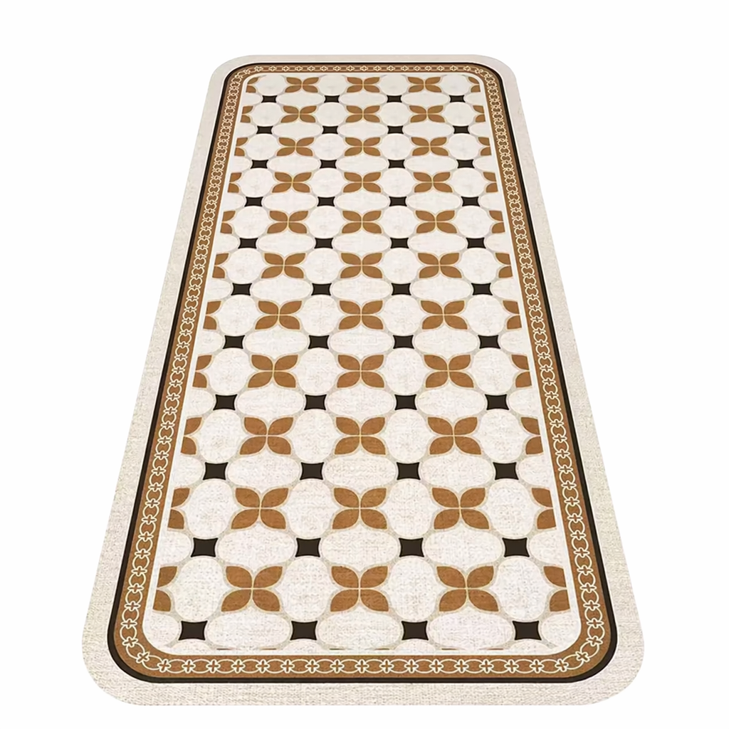 Tapis de cuisine beige et marron