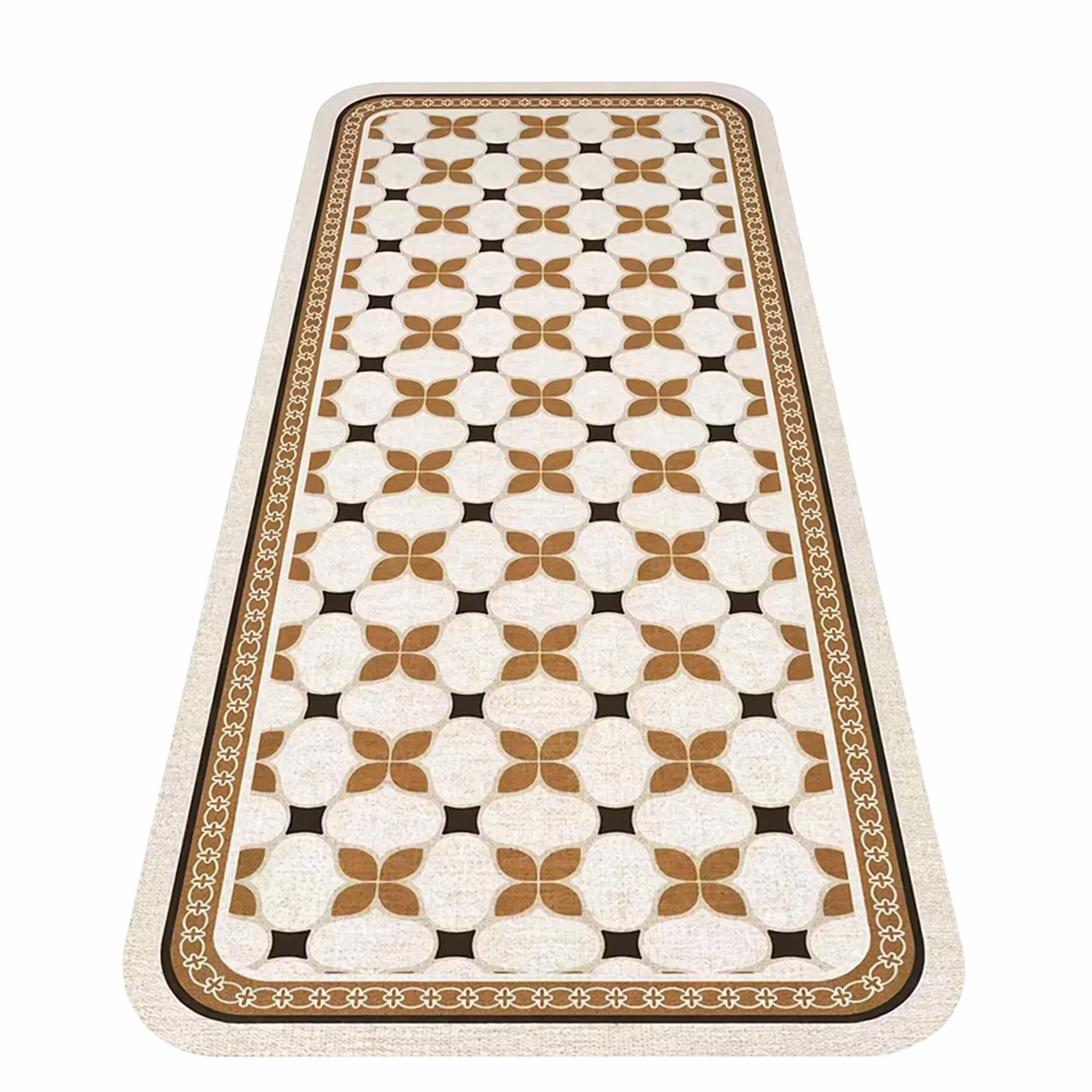 Tapis de cuisine beige et marron