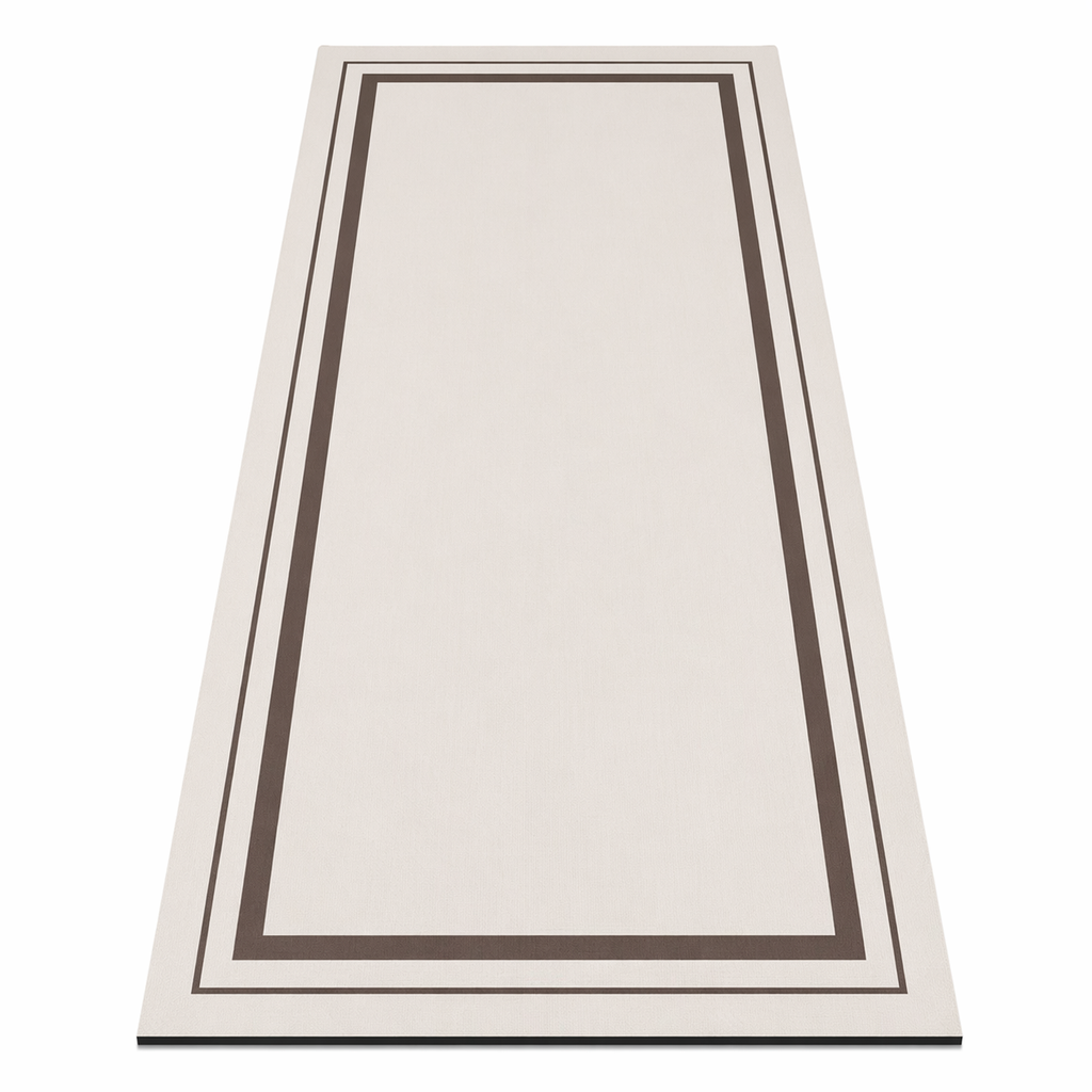 Tapis de cuisine bordure marron