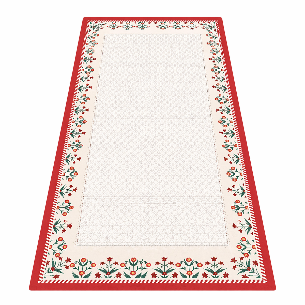 Tapis de cuisine floral rouge