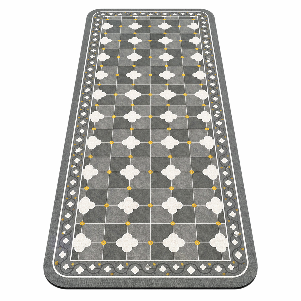 Tapis de cuisine gris blanc