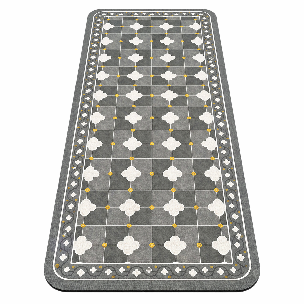 Tapis de cuisine gris blanc