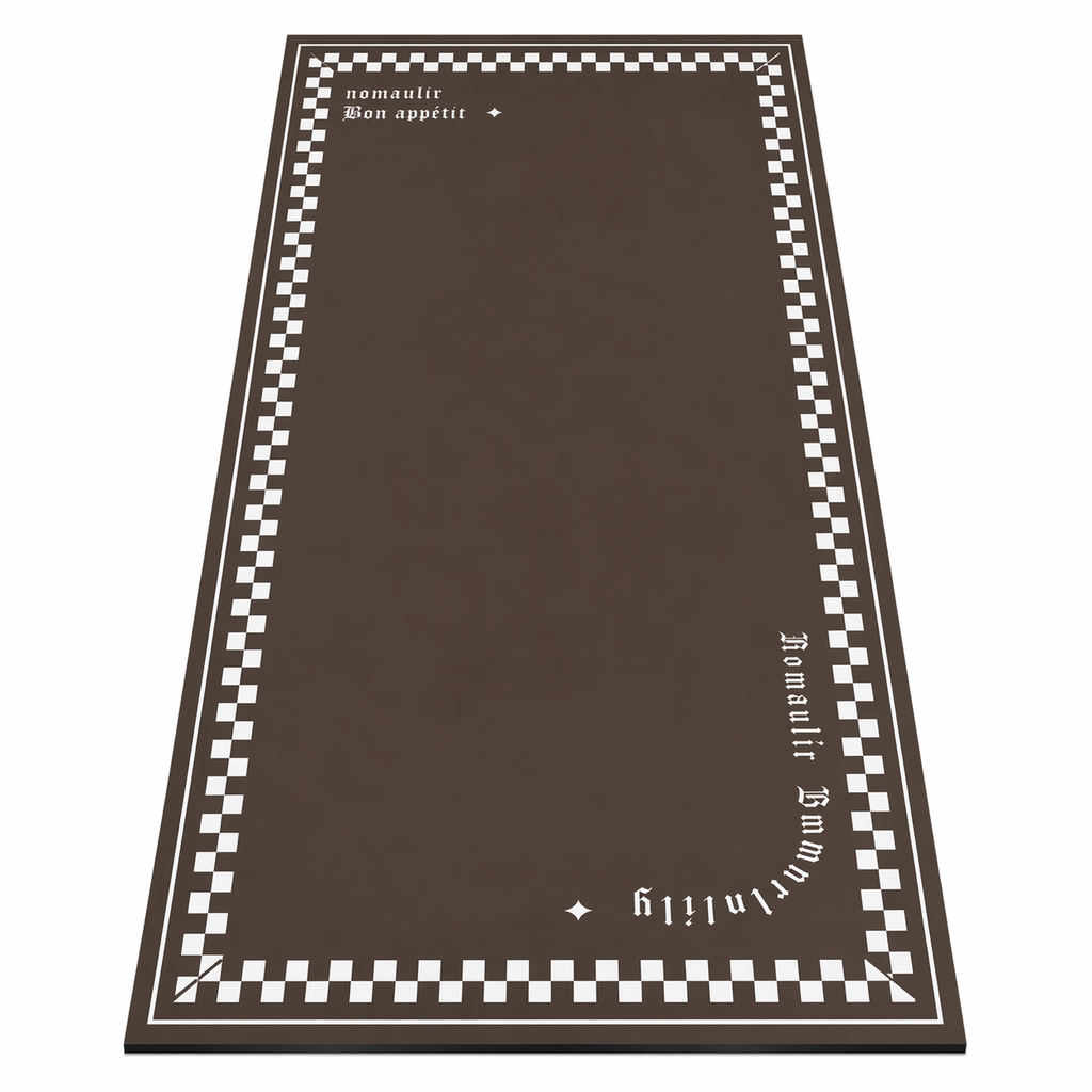 Tapis de cuisine-marron-damier