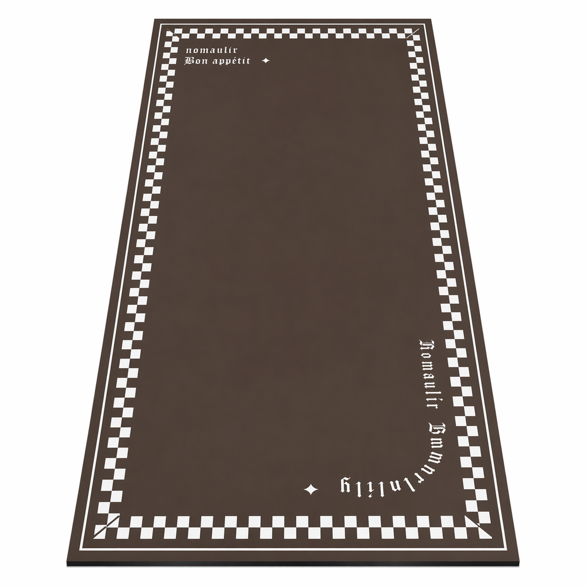 Tapis de cuisine-marron-damier