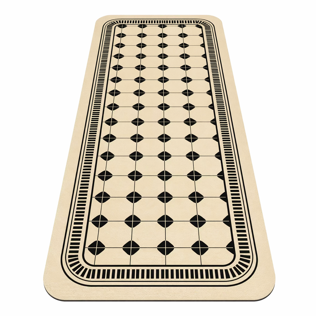 Tapis de cuisine noir beige