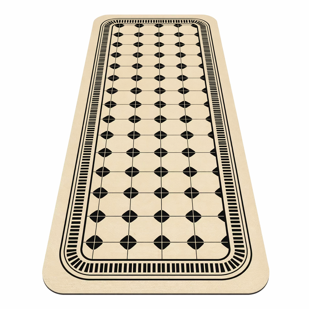 Tapis de cuisine noir beige