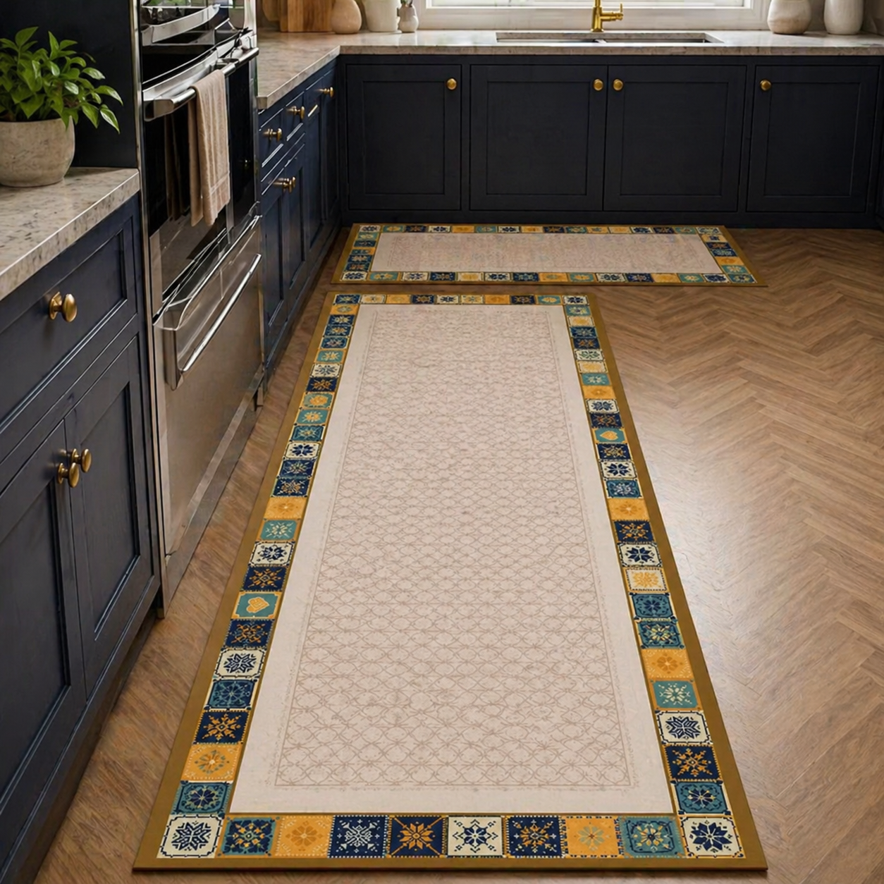 Tapis de cuisine ocre Image