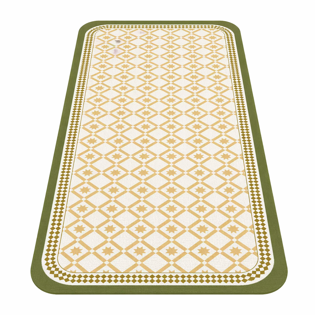Tapis de cuisine vert et jaune