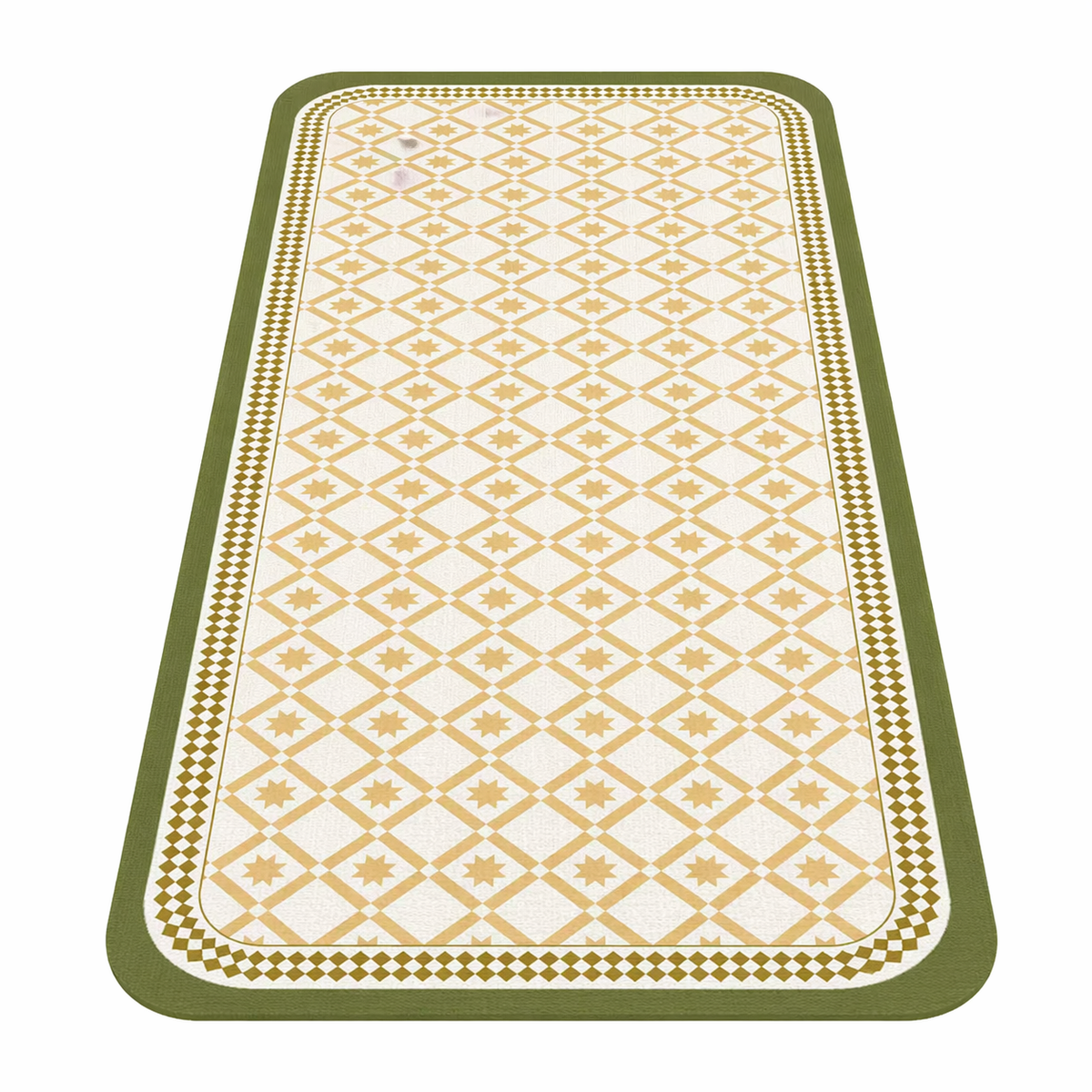Tapis de cuisine vert et jaune