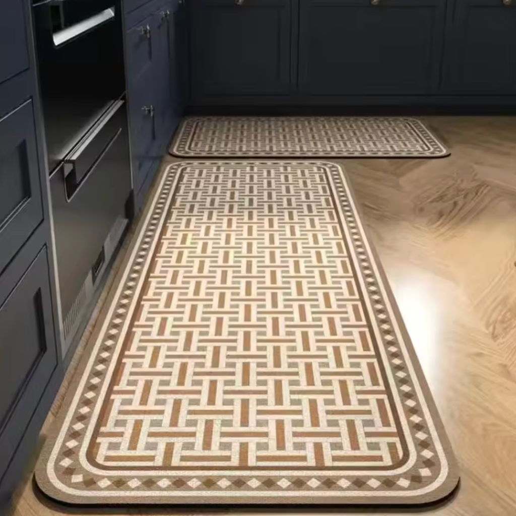 Tapis de cuisine antidérapant | Beige